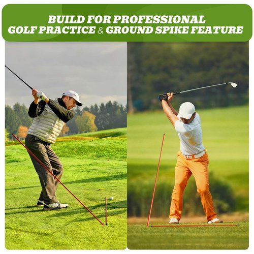 Zcoorey Golf Alignment Sticks 2-Pack, 48" Metal Alignment Stick - Threaded for Solid One-Piece Feel, Rigid & Straight with Carry Tube, Golf Training Aid & Swing Trainer for Swing Path & Stance