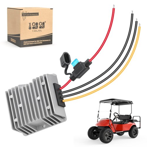 10L0L 36V 48V 72V Step Down to 12V Golf Cart Converter, 20A 240W DC-DC Voltage Regulator Reducer with Fuse IP68 Waterproof Transformer