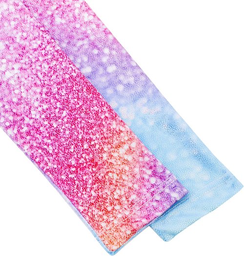 Belovance Gymnastics Leotards - Sparkly Rainbow Rhinestone Long Sleeve Bodysuits for Girls