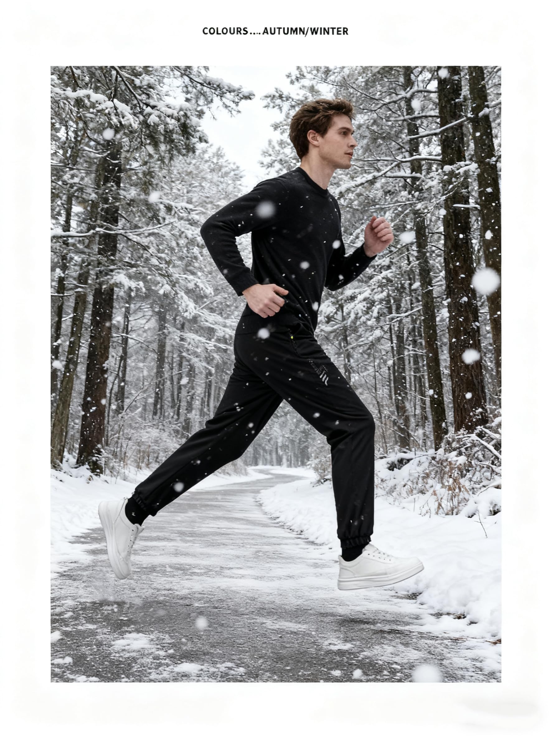 Purthet Winter Pants for Men Sherpa Fleece Lined Sweatpants Thermal Joggers for Outdoor, Snow with Zipper Pockets