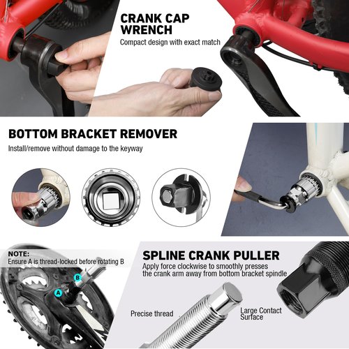 DURATECH 31 Pieces Bicycle Tool Kit, Complete Bike Repair Kit with Storage Box, Mountain Bike Repair Tools, for Mountain, Road, and Park Bicycle with Chain Riveter, Tire Levers, Crank Puller
