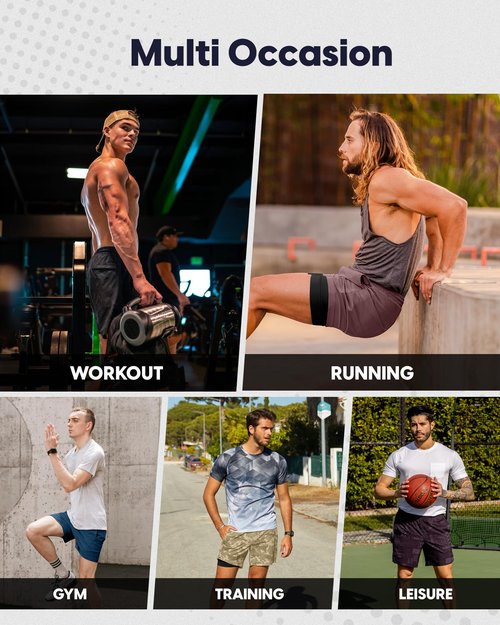 maamgic Men's 5'' Athletic Shorts 2 in 1 Running Shorts Recycled Polyester Workout Shorts Desert Sand Small