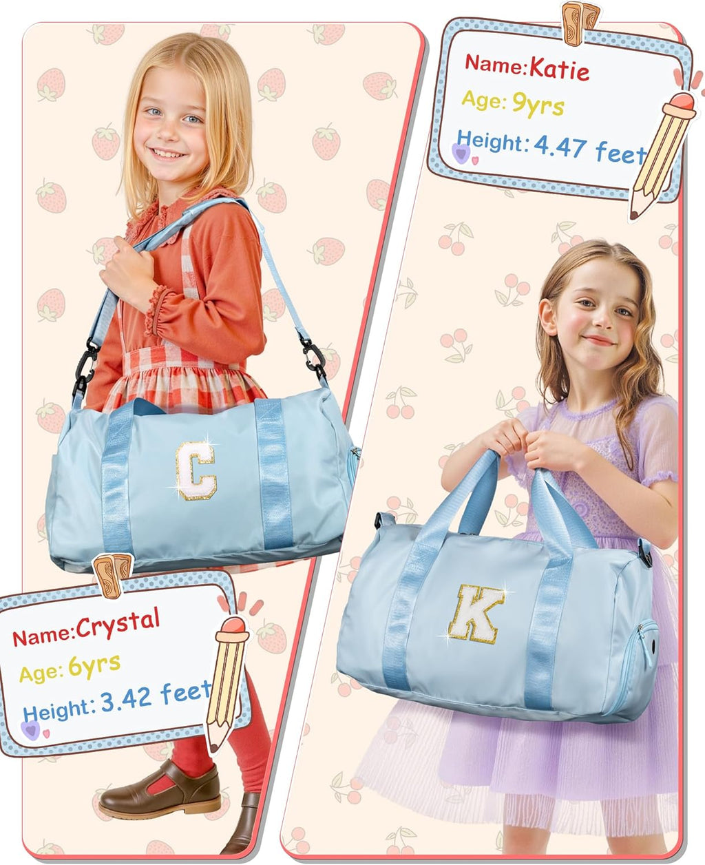 Skiennix Girl Gym Bag - Personalized Weekender Tote with Shoe Compartment & Makeup Pouch | Initial Travel Bag (Letter N)