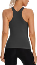MathCat Workout Tank Tops - Sleeveless Yoga Tops with Built-In Bra | Seamless Racerback Design