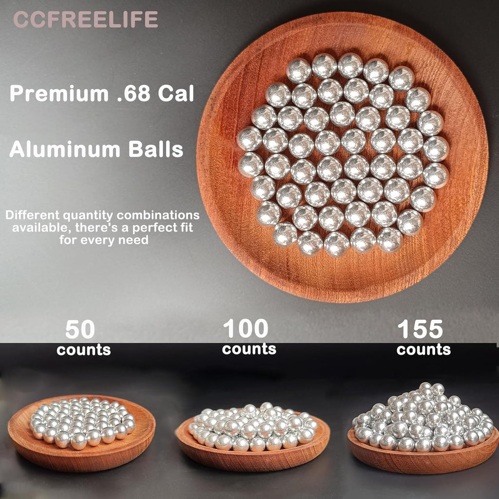 T4E | .68 Cal Self Defense Aluminum Balls - Max Power for Training & Target Practice (7.3 Grams)