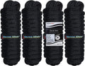 Amarine Made Dock Lines - 1/2” X 15’ Nylon Boat Ropes | 4pcs with 12” Eyelet & 968lbs Working Load - Black