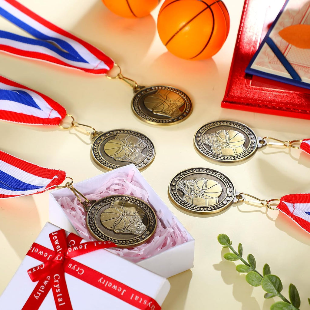 Remuuly Gold Award Medals - 60 Pcs 2 Inch Trophy Medals with Neck Ribbons for Sports Competitions