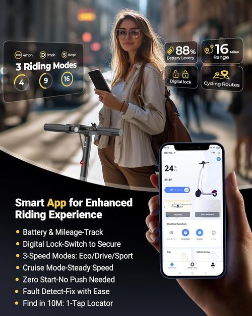MAXSHOT Electric Scooter - High-Speed Folding E-Scooter with Dual Suspension | 350W Motor, 21-28 Mile Range, 8.5/10/14" Tires