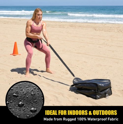 Elite Twin Sand Bag Sled | Waterproof Weight Trainer with 10-60 lb Resistance & Adjustable Strap for Speed, Strength, Endurance