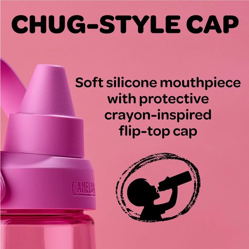 CamelBak Crayola Chug Water Bottle - Limited Edition Pink Flamingo, 25oz Tritan Renew Design