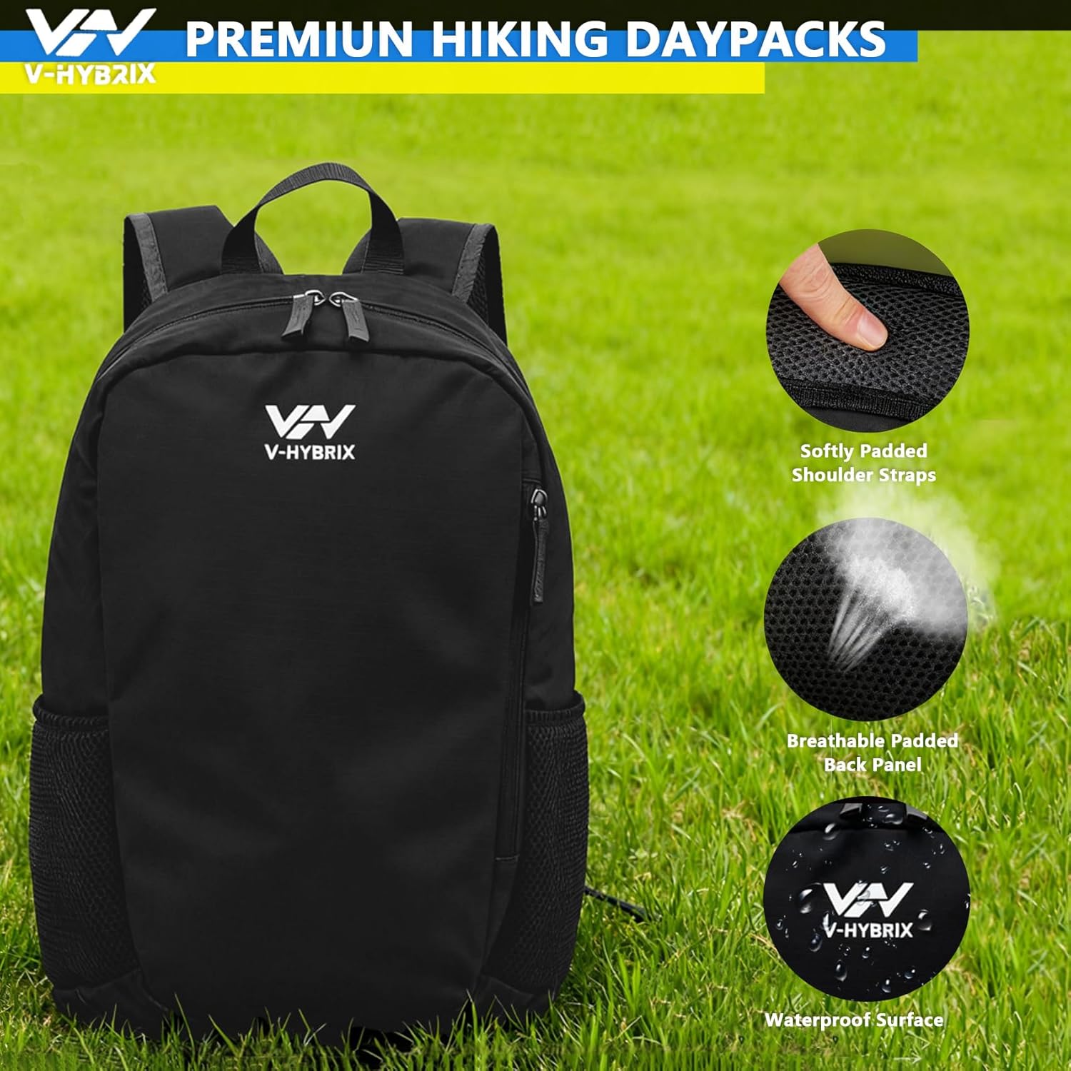 Skiennix 30L Commuter Backpack - Lightweight Waterproof Laptop Bag for Travel & School - Black