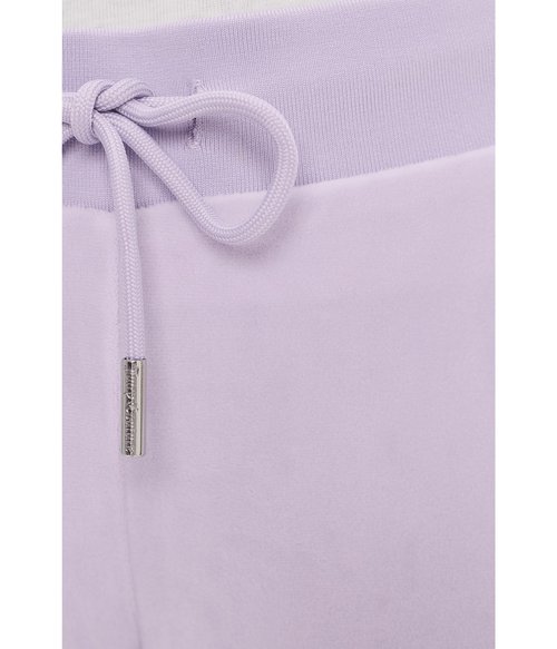 Juicy Couture Womens, Rib Waist Velour Pants with Drawcord, Orchid Petal, X-Large