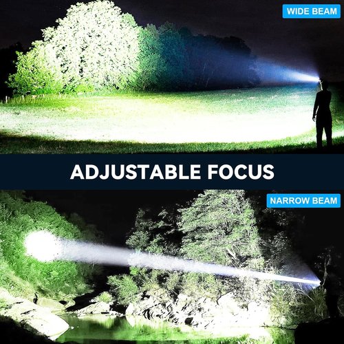 ALSTU Flashlight Rechargeable LED High Lumens - 99,000lm Super Bright Flash Light with 5 Modes, Waterproof Powerful Lintera for Home, Camping(2 Pack)