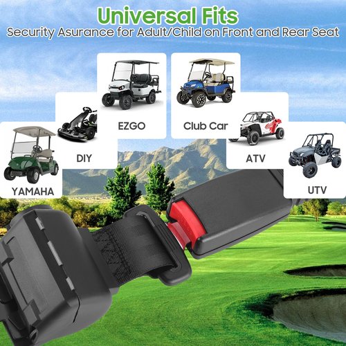 10L0L Retractable Golf Cart Seat Belts(47.64") - Universal Retractable Seat Belts for Yamaha EZGO, Club Car, Go Kart, UTV, Set of 2