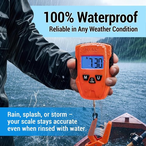 Fish Scale Digital Fishing Scale - 110 lb Capacity with Lip Gripper & LCD Display | Perfect Fishing Gift for Men