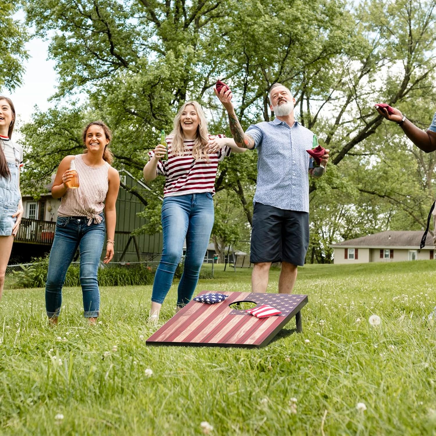 Regulation Cornhole Set by [Brand Name] - 4x2 & 3x2 Boards with Carrying Bags & 8 Bean Bags | Perfect for Outdoor Family Fun