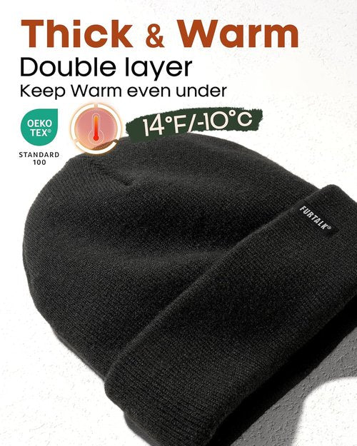 FURTALK Beanie Hat - Soft & Warm Unisex Cuffed Knitted Skull Cap for Men & Women | Winter Essential