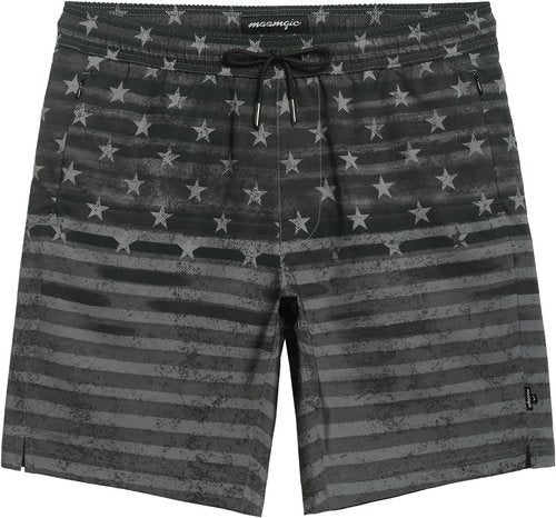 Maamgic Men's Swim Trunks - 9 Inch Stretch Board Shorts with Mesh Lining & Zip Pockets for Swimming
