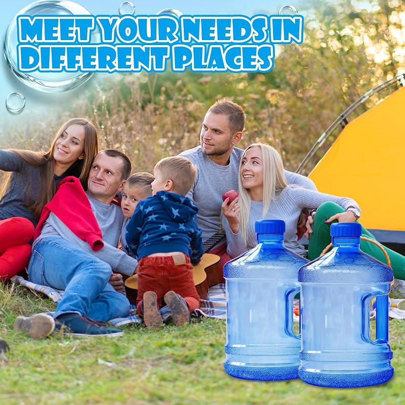 1 Gallon Water Bottle Twin Pack with Screw Cap and Handle