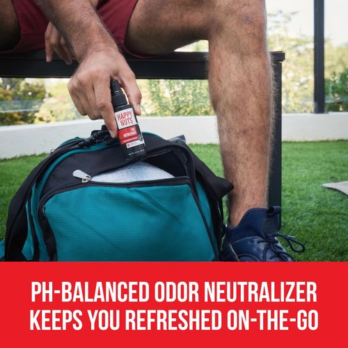 Happy Nuts The Refresher Men's Ball Deodorant Spray - Cooling & Toning Formula for Freshness - Ideal for Post-Trimming & Shaving (1 Pack)