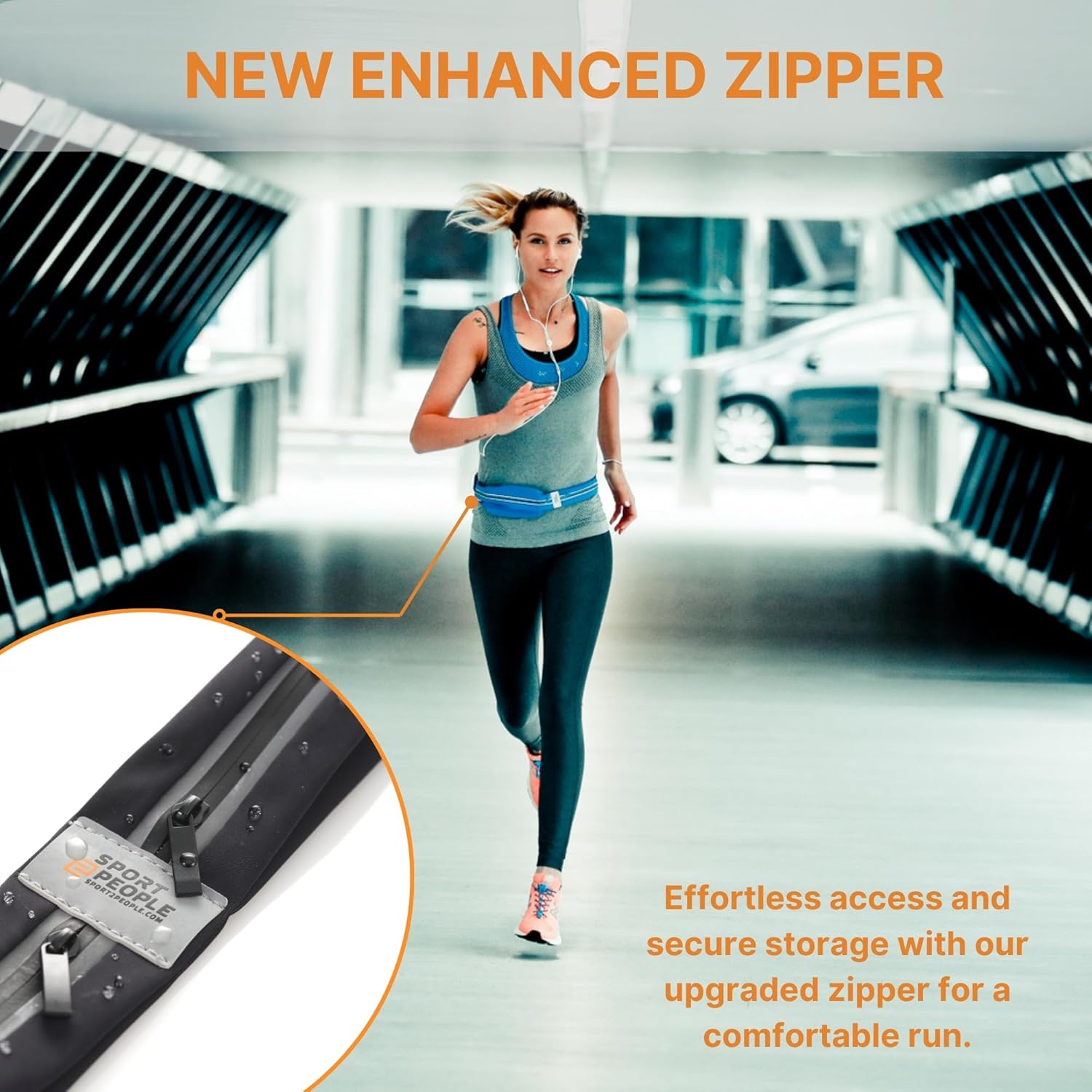 Skiennix Running Belt - Waterproof Phone Holder with Reflective 2-Pocket Design | Adjustable Waist Pack for Essentials