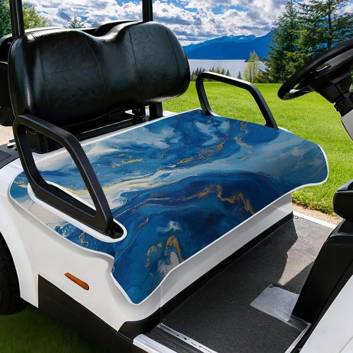Roneenz Golf Cart Seat Covers - Blue Watercolor Golf Cart Seat Towel Blanket, Keeps Seat Comfortable, Soft and Comfortable, Suits Club Car and 2-Seat Golf Carts, 51" x 31"