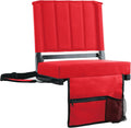 Sport Beats Stadium Seats - Comfortable Bleacher Chair with Back Support & Cushion | Red, 1pc Regular - 17" W x 12" D x 16.5" H