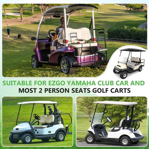 Federedevo Golf Cart Seat Covers, Universal Golf Cart Seat Blanket for EZGO、Yamaha、Club Car and More 2 Person Seats Golf Carts, with 4 Pockets & Nonskid Bottom