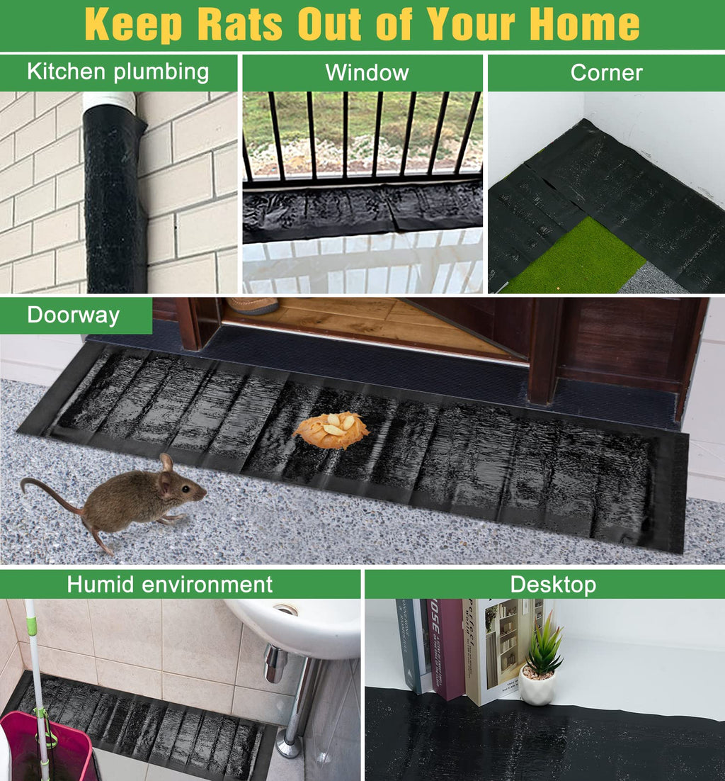 10 Pack Sticky Mouse Trap, Super Large 47.2 * 11'' Glue Traps for Mice, Peanut Taste Pheromone Rats Traps Indoor for Home, Rodent Snakes Spiders Roaches