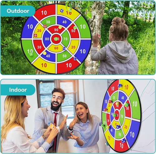 BooTaa 29" Large Dart Board - Fun Indoor/Outdoor Game for Kids | Sticky Balls Included, Perfect Birthday Gift for Ages 3-12