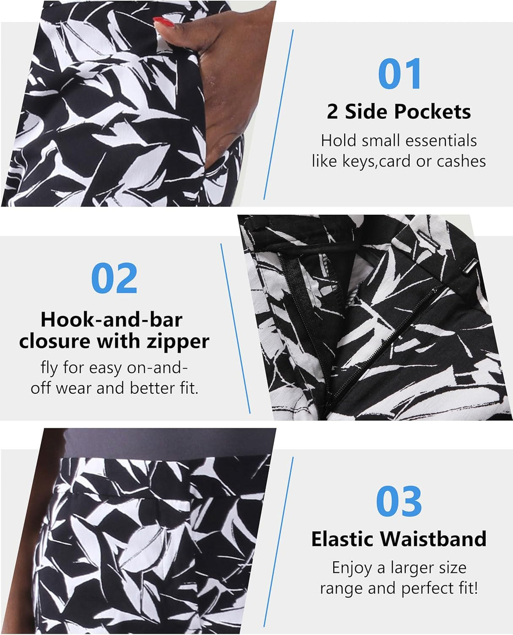Skiennix Golf Shorts for Women - 9-Inch Dress Shorts with Pockets for Hiking & Outdoor Activities