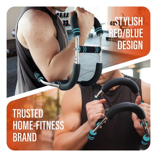 Twister Arm Trainer – Adjustable Chest Workout Equipment with 5 Resistance Levels (40–130 LBS), Arm Trainer for Men & Women, Shoulder & Upper Body Strength Training, Anti-Slip Home Gym Device (Blue)