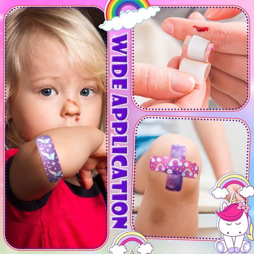Funtery Kids Fabric Bandages - Flexible Self-Adhesive Wraps for Cuts & Scrapes | Assorted Patterns