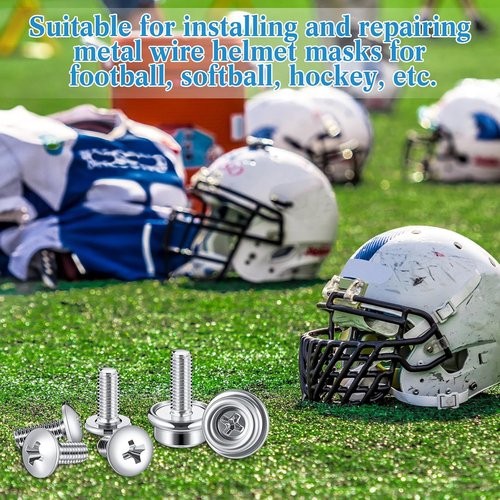 Blulu 12 Pcs Stainless Steel Helmet Screw Kit - Durable Visor Screws for Football & Hockey | 10mm & 12mm Sizes