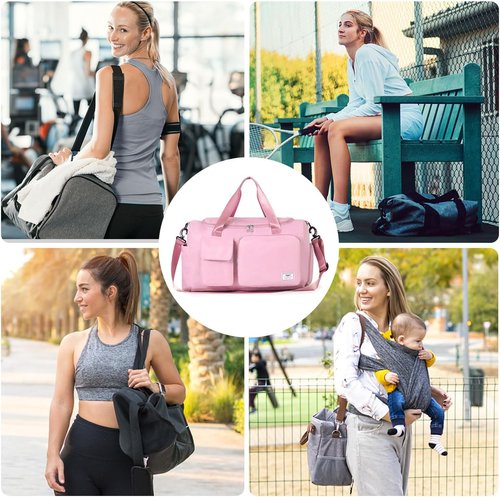 FIORETTO Women's Gym Duffle Bag - 30L Capacity with Shoe Compartment | Perfect for Travel & Sports