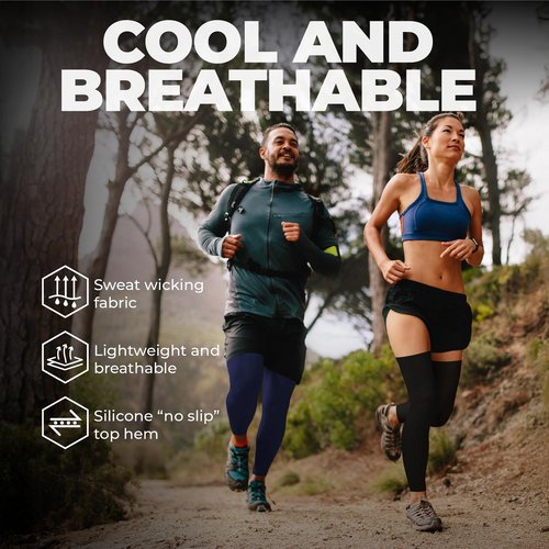 Tough Outdoors Leg Compression Sleeve - Leg Sleeves for Men & Women - UV Compression Sleeves for Men - Calf Sleeve - Basketball Football Cycling