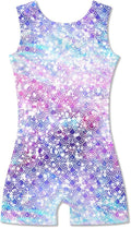 Funnycokid Girls Gymnastics Leotards - Sparkle Dance Unitards with Shorts | Sizes 2-10 Years