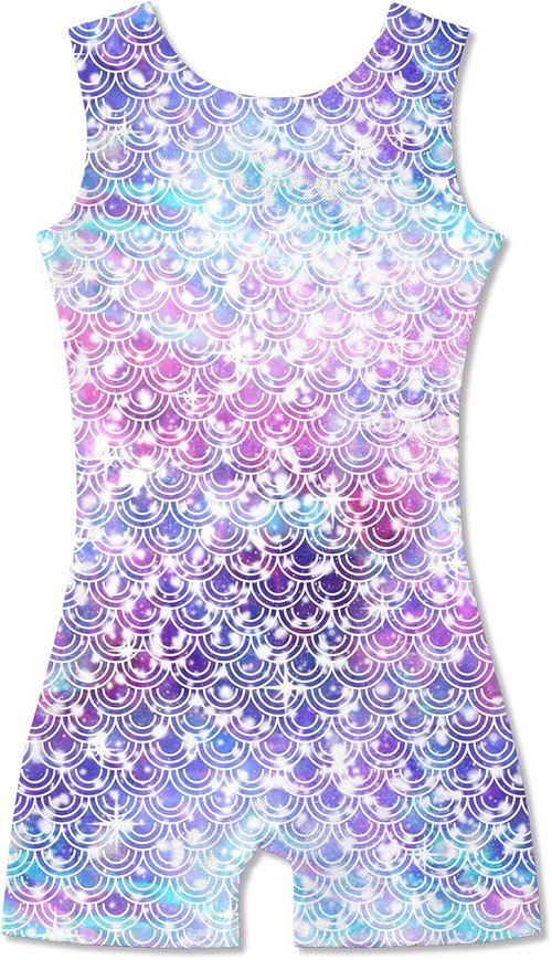 Funnycokid Girls Gymnastics Leotards - Sparkle Dance Unitards with Shorts for Ages 2-10