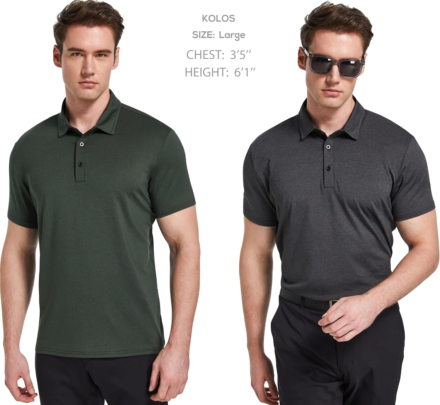 TELALEO Men's Polo Shirts - Quick Dry Short Sleeve Golf T-Shirts for Performance & Casual Workouts | 4/5 Pack