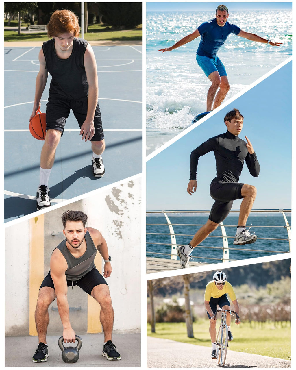Runhit Compression Shorts Men Spandex Performance Athletic Shorts Workouts Sports Running Underwear with Pocket Black