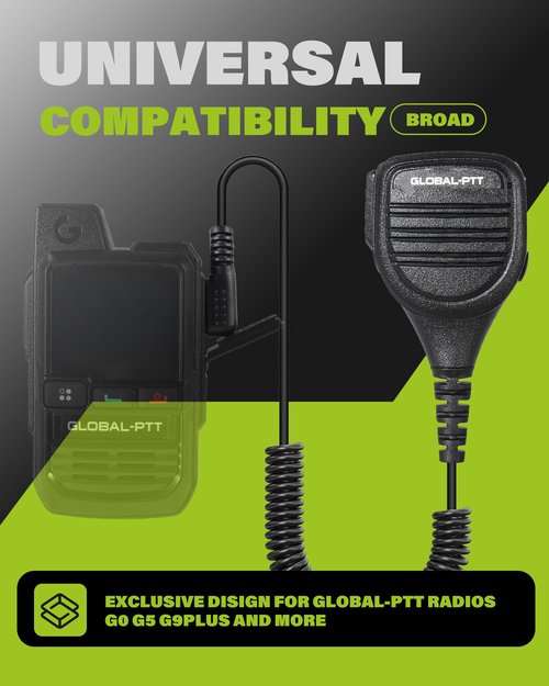 globalptt 2-Pack Handheld Palm Microphone Shoulder Speaker Mic for Global-ptt G0 G5 and Compatible with Rapid Radios Kenwood Radios (K-Type)
