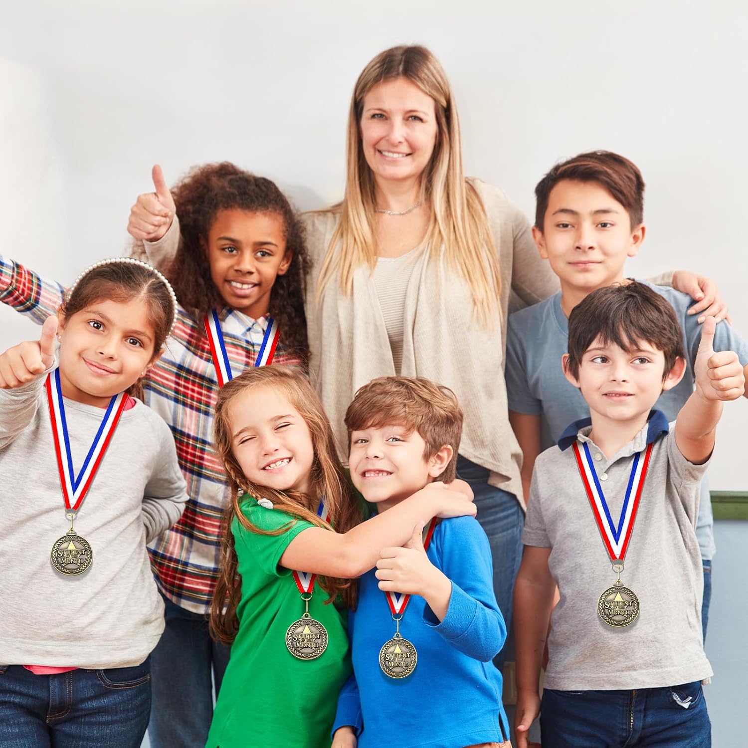 Quelay 100 Pcs Gold Winner Medals - 2 Inch Award Medals with Neck Ribbons for Sports Events