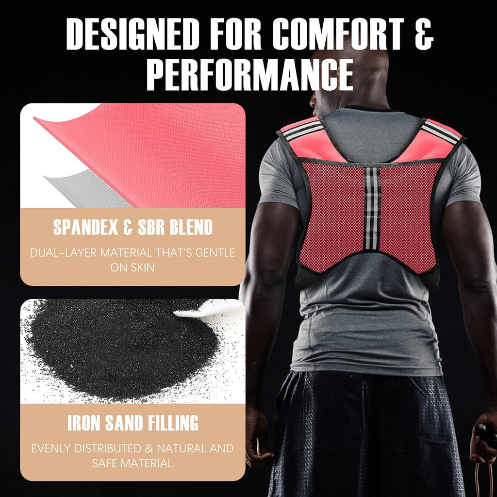Skiennix Weighted Vest - Adjustable 5-30lbs for Men & Women | Reflective Stripe for Enhanced Safety