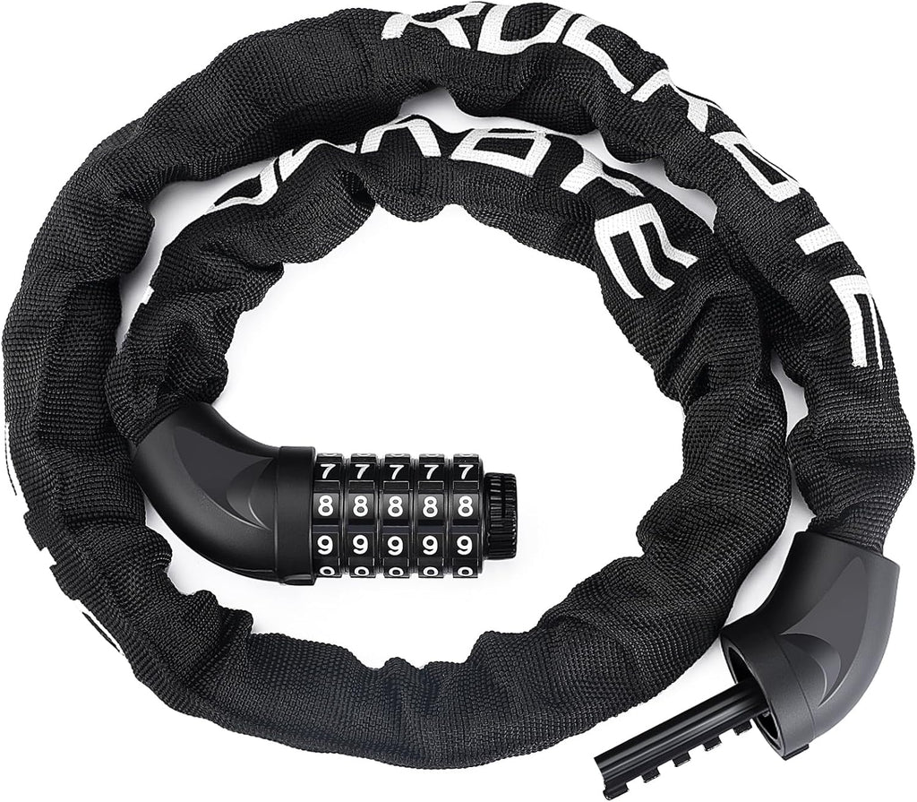 ONVIAN Heavy Duty Bike Lock - 5 Digit Combination, 3.2Ft Long Chain for High Security | Keyless for Ebike, Bicycle, Scooter, Motorcycle, Door, Gate, Fence