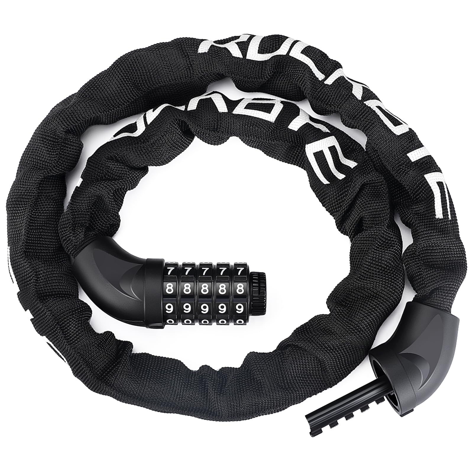ONVIAN Bike Locks Heavy Duty Anti Theft-5 Digit Combination, 3.2Ft Long Bike Chain Lock, High Security Keyless Bicycle Lock for Ebike, Bicycle, Scooter, Motorcycle, Door, Gate, Fence