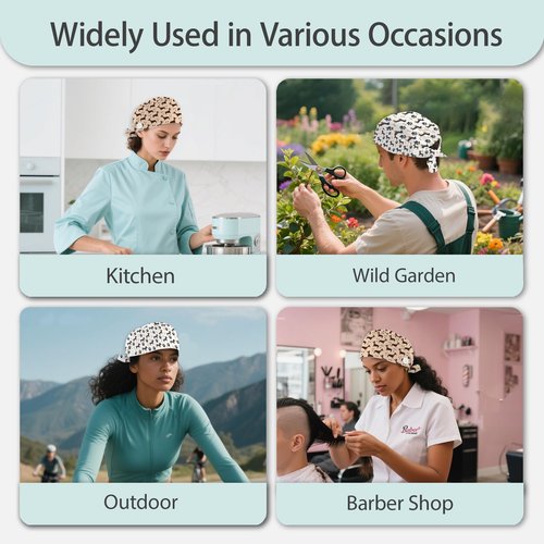Cute Dachshund Unisex Scrub Cap with Sweatband – Adjustable Tie Back Surgical Hat for Men and Women, 2 Pcs Working Nurse Cap