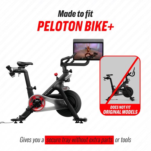 TFD The Sidewinder+ for Peloton Bike+ Only, Flat Acrylic Desk Tray with Extended Side Workspace, Phone and Pen Holders, Laptop and Tablet Tray for Work or Reading While Riding, Clear