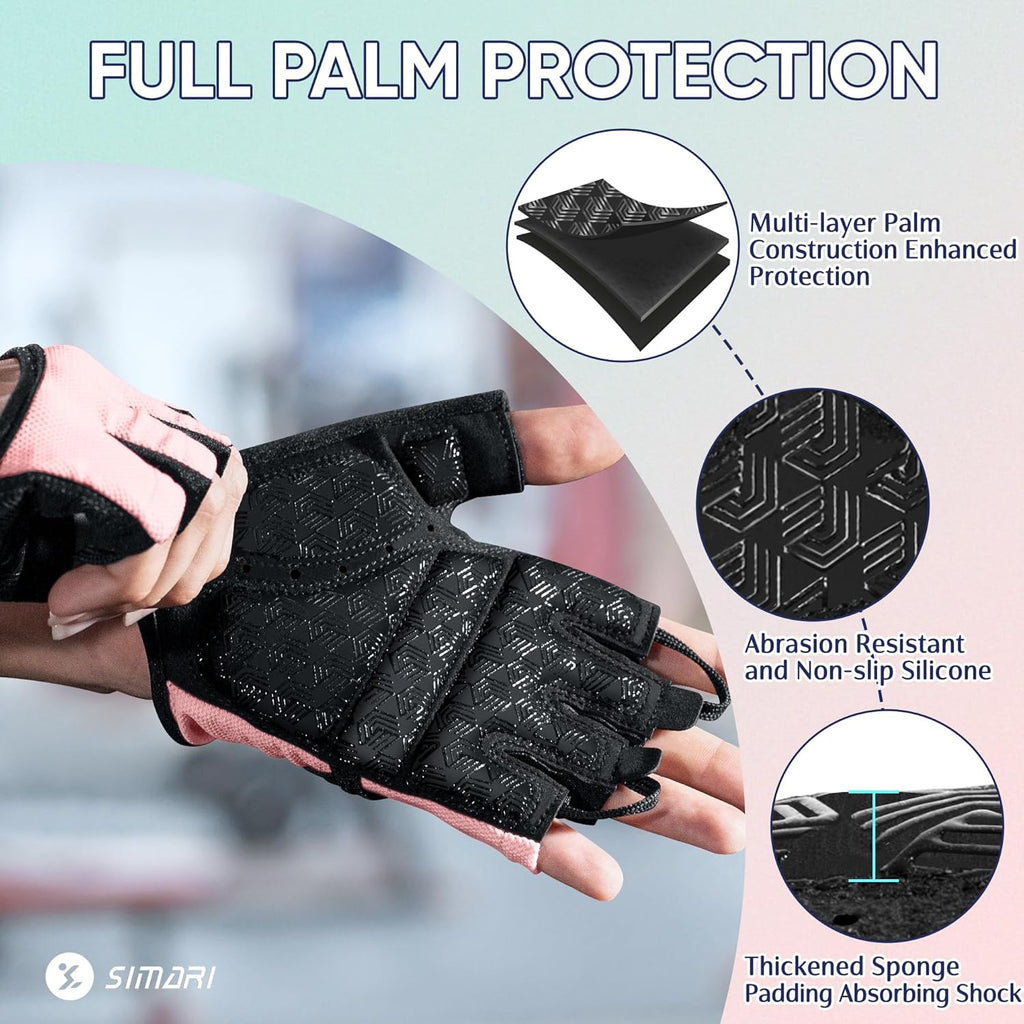 SIMARI Workout Gloves - Full Palm Protection & Strong Grip for Gym Training | Breathable & Cushioned