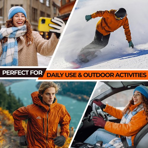 rivmount Winter Warm Gloves Cold Weather Ski Snow for Men Women, Thermal Waterproof Touchscreen Windproof, Suitable for Running, Driving, Cycling, Hiking, Outdoor Sports, Daily Work