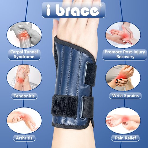 i BRACE Wrist Brace, Wrist Support With Adjustable Straps, Wrist Pain Relief, Suitable for Carpal Tunnel Syndrome, Tendinitis, Arthritis, and Sprains, Wrist Brace for Men and Women, Unisex, Black